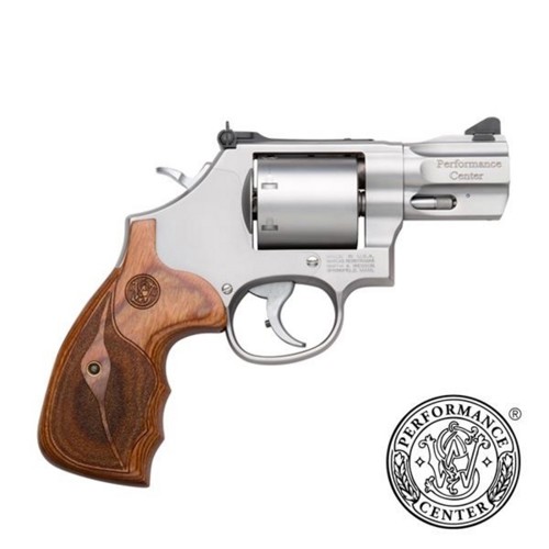 SMITH  WESSON 686 Performance Center 357 Mag  38 Special 25 7rd Revolver  Stainless  Wood Grip