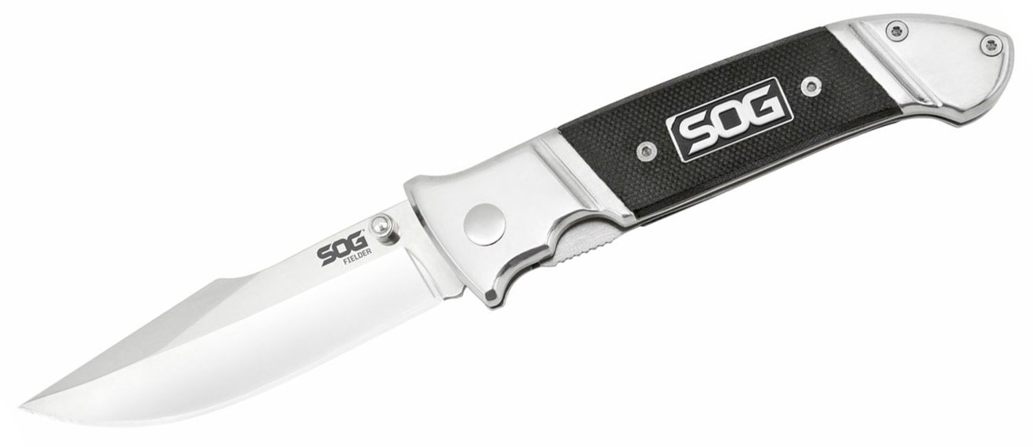 S.O.G TAC Auto Compact *CA 1.96″ Folding Straight Back Plain Black TiNi Cryo D2 Steel Blade