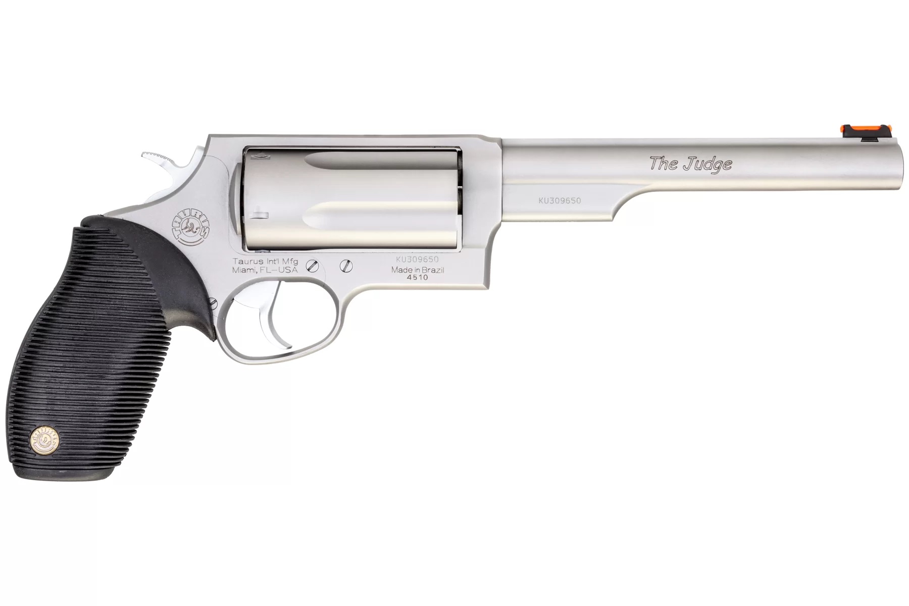 TAURUS Judge Magnum 45 LC / 410 Gauge 6.5" 5rd Revolver | Stainless w/ Rubber Grips
