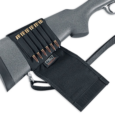 Uncle Mike's UNCLE MIKE'S Buttstock Shell Holder Kodra Black Rifle w/Flap