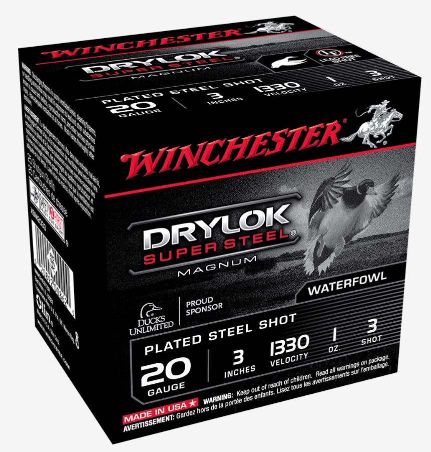 Winchester Repeating Arms Winchester Ammo XSM2033 Drylock Super Steel Magnum 20 Gauge 3 1 Oz 3 Shot 25 Bx 10 Cs