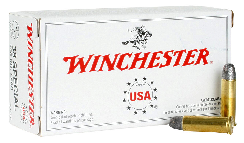 Winchester Repeating Arms Winchester Ammo Q4196 USA 38 Special 150 GR Lead Round Nose Ldrn 50 Bx 10 Cs