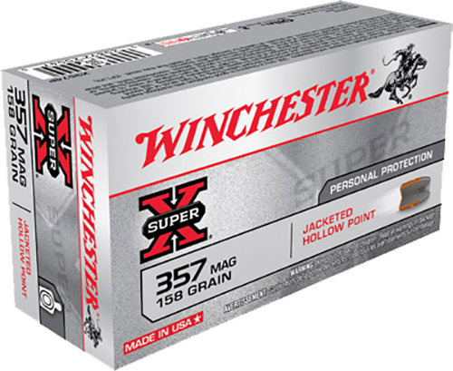 Winchester Ammo X3574P Super X 357 Mag 158 GR Jacketed Hollow Point JHP 50 Bx 10 Cs