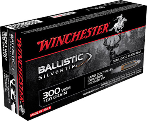 Winchester Repeating Arms Winchester Ammo Sbst300Sa Ballistic Silvertip 300 WSM 180 GR Polymer Tip 20 Bx 10 Cs