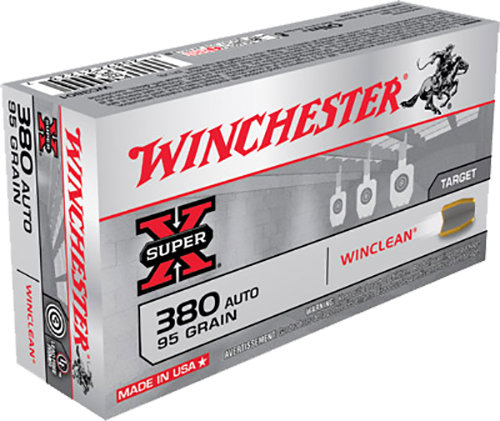 Winchester Repeating Arms Winchester Ammo WC3801 Super X 380 ACP 95 GR Brass Enclosed Base 50 Bx 10 Cs