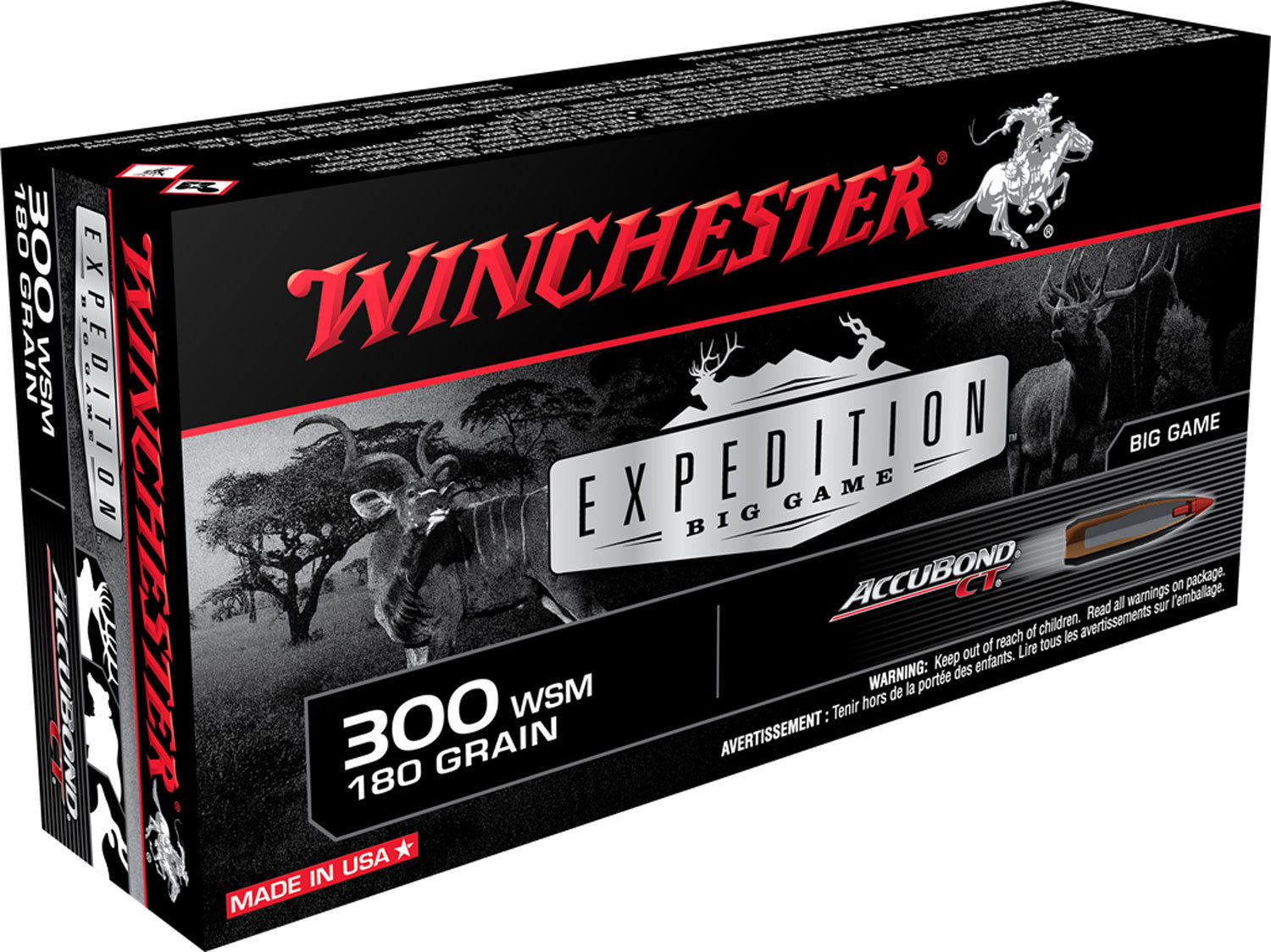 Winchester Repeating Arms Winchester Ammo S300Wsmct Expedition Big Game 300 WSM 180 GR Accubond Ct 20 Bx 10 Cs