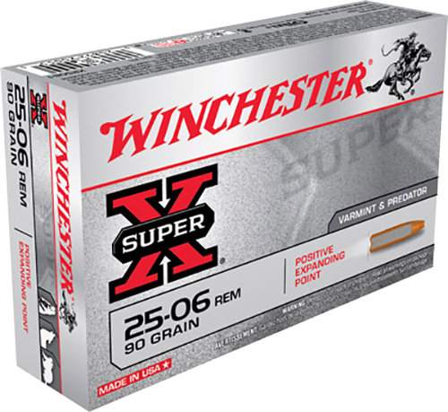 Winchester Repeating Arms Winchester Ammo X25061 Super X 25 06 Remington 90 GR Positive Expanding Point 20 Bx 10 Cs