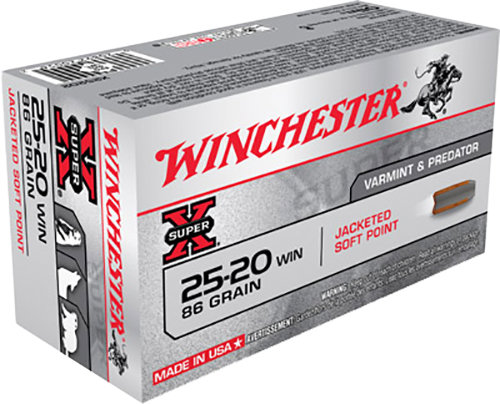 Winchester Repeating Arms Winchester Ammo X25202 Super X 25 20 Winchester 86 GR Soft Point SP 50 Bx 10 Cs