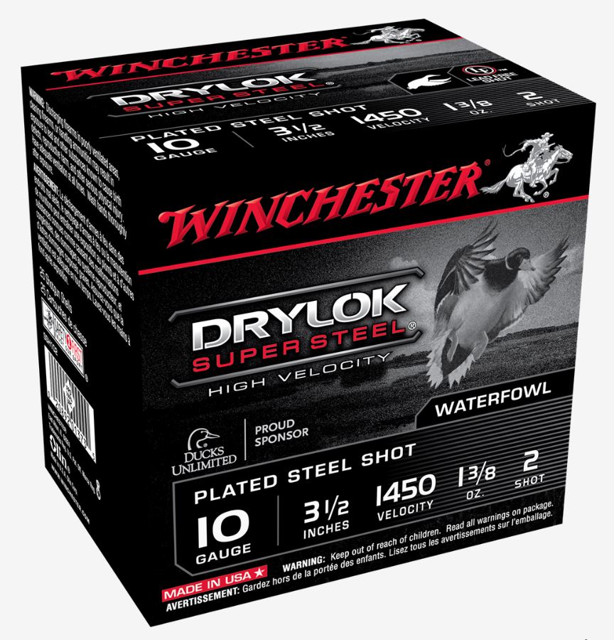 Winchester Repeating Arms Winchester Ammo SSH102 Drylock Super Steel High Velocity 10 Gauge 3.5 1 38 Oz 2 Shot 25 Bx 10 Cs