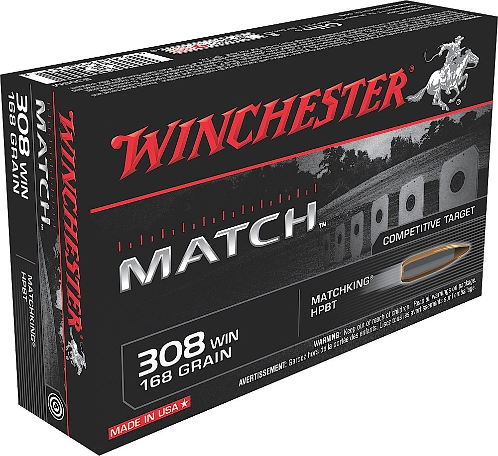 Winchester Repeating Arms Winchester Ammo S308M Match 308 Winchester 168 GR Sierra Matchking BTHP 20 Bx 10 Cs
