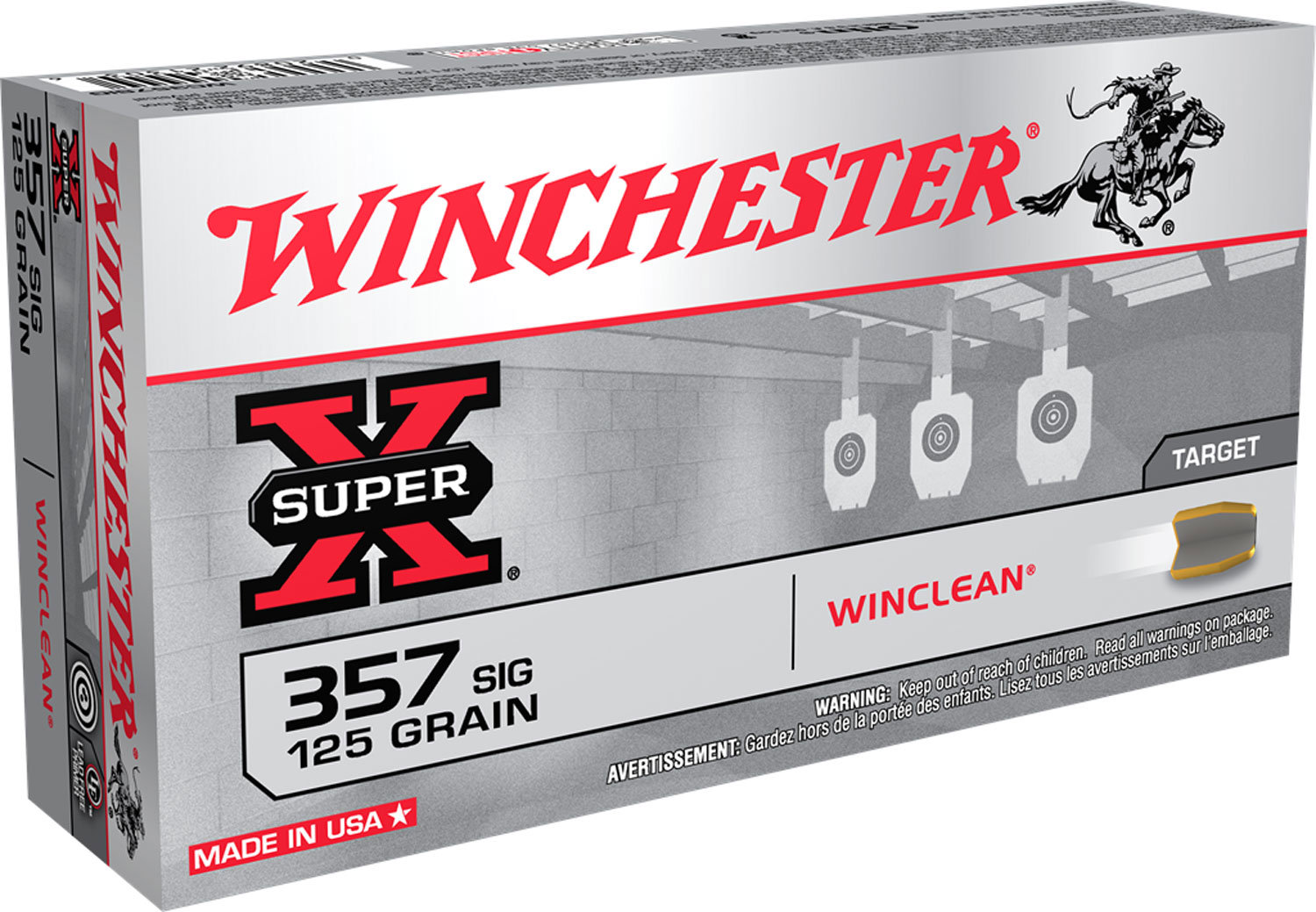 Winchester Ammo WC357SIG Super X 357 Sig 125 GR Brass Enclosed Base 50 Bx 10 Cs