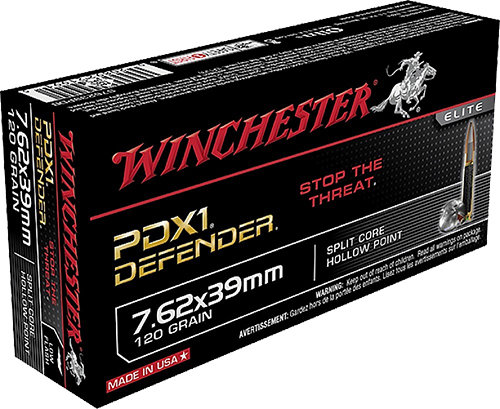 Winchester Repeating Arms Winchester Ammo S76239Pdb Defender 7.62x39mm 120 GR Split Core Jacketed Hollow Point 20 Bx 10 Cs