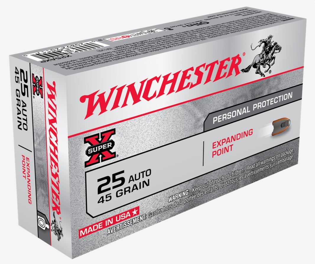 Winchester WINCHESTER Super X 25 ACP 45gr Expanding Point Ammunition | 50 Rounds
