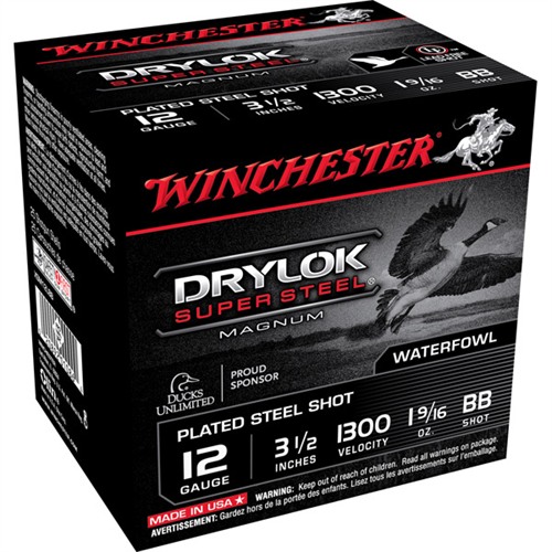 Winchester Repeating Arms Winchester Ammo XSM12LBB Drylock Super Steel Magnum 12 Gauge 3.5 1 916 Oz Bb Shot 25 Bx 10 Cs