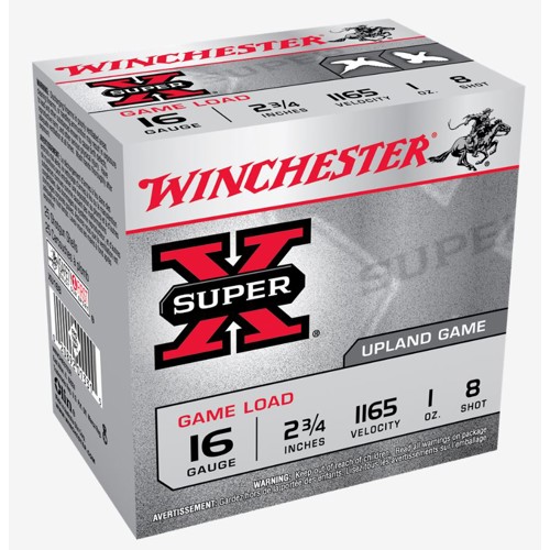 WINCHESTER AMMO 16Ga SuperX Game Load 2-3/4" 8 Shot 25rd