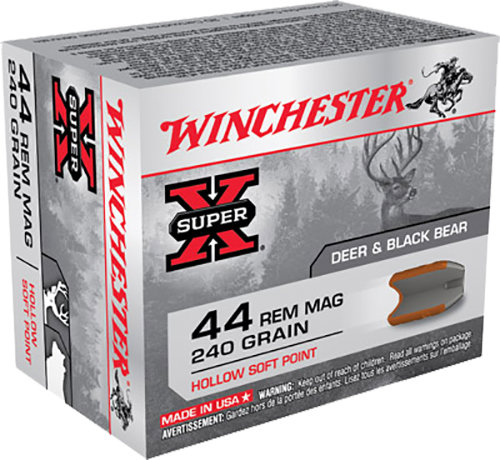 Winchester Repeating Arms Winchester Ammo X44MHSP2 Super X 44 Rem Mag 240 GR Hollow Soft Point Hsp 20 Bx 10 Cs