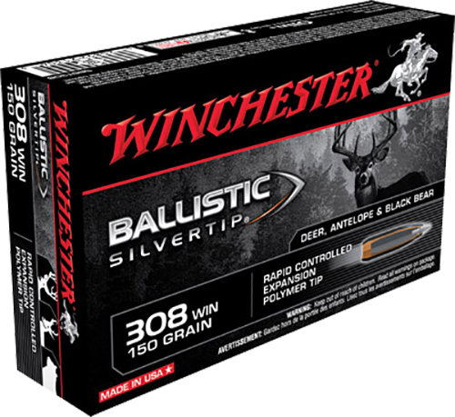 Winchester Repeating Arms Winchester Ammo SBST308 Ballistic Silvertip 308 Winchester 150 GR Polymer Tip 20 Bx 10 Cs
