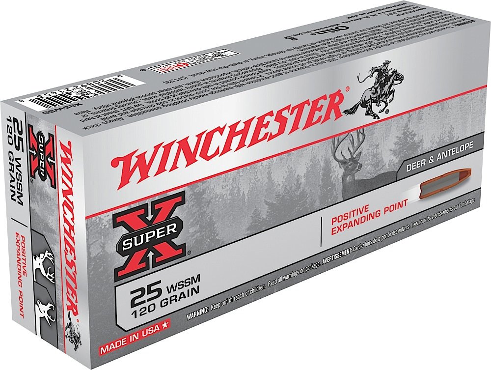 Winchester Repeating Arms Winchester Ammo X25WSS Super X 25 Wssm 120 GR Positive Expanding Point 20 Bx 10 Cs
