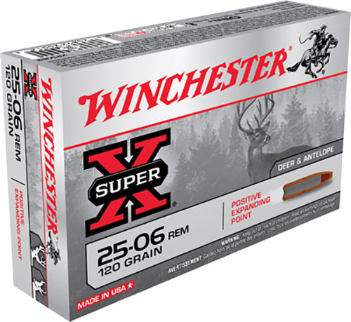 Winchester Repeating Arms Winchester Ammo X25062 Super X 25 06 Remington 120 GR Positive Expanding Point 20 Bx 10 Cs