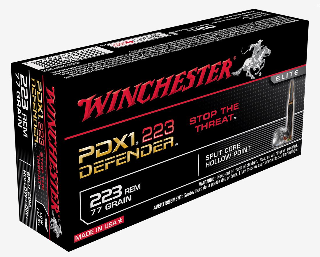 Winchester Repeating Arms Winchester Ammo S223Rpdb2 Defender 223 Remington 77 GR Split Core Jacketed Hollow Point 20 Bx 10 Cs