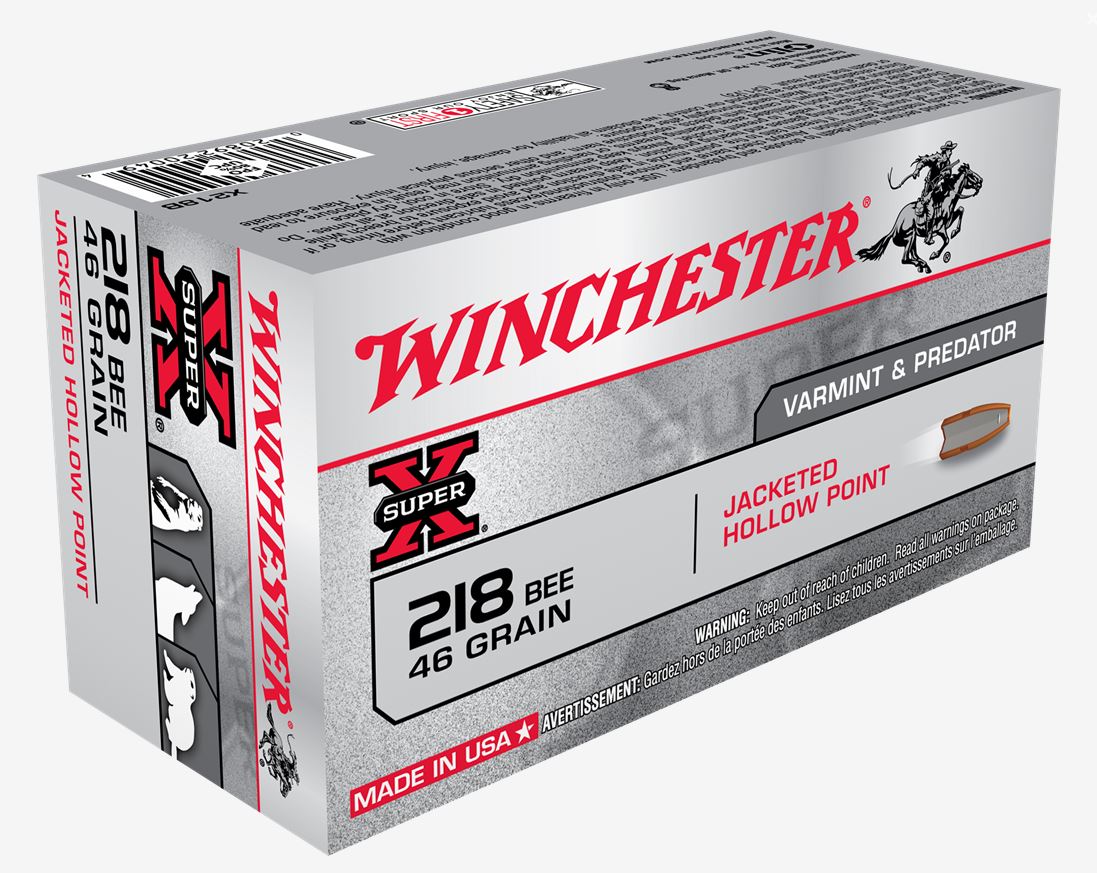 Winchester Repeating Arms Winchester Ammo X218B Super X 218 Bee 46 GR Hollow Point HP 50 Bx 10 Cs