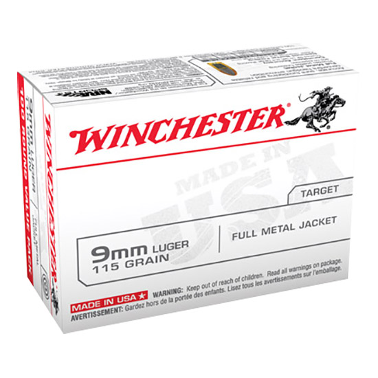 Winchester WINCHESTER AMMO 9mm 115Gr USA FMJ Target 100rd