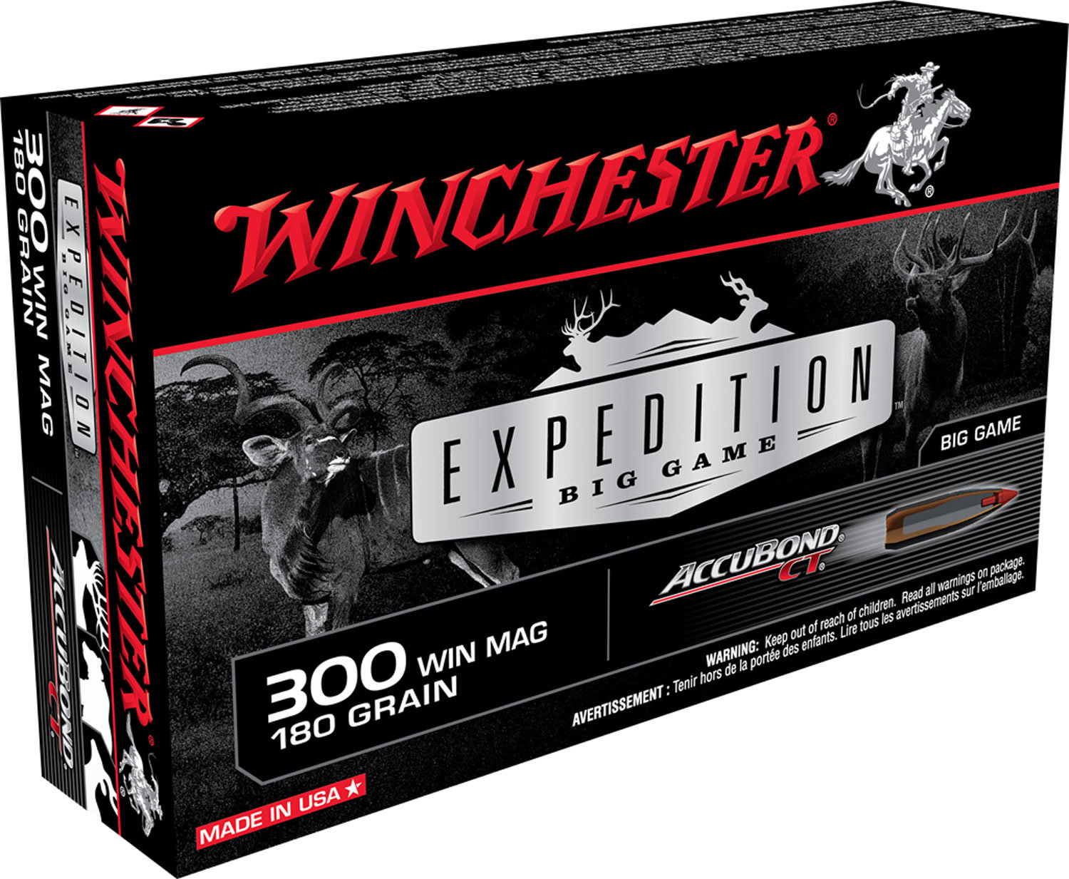 Winchester Repeating Arms Winchester Ammo S300WMCT Expedition Big Game 300 Win Mag 180 GR Accubond Ct 20 Bx 10 Cs