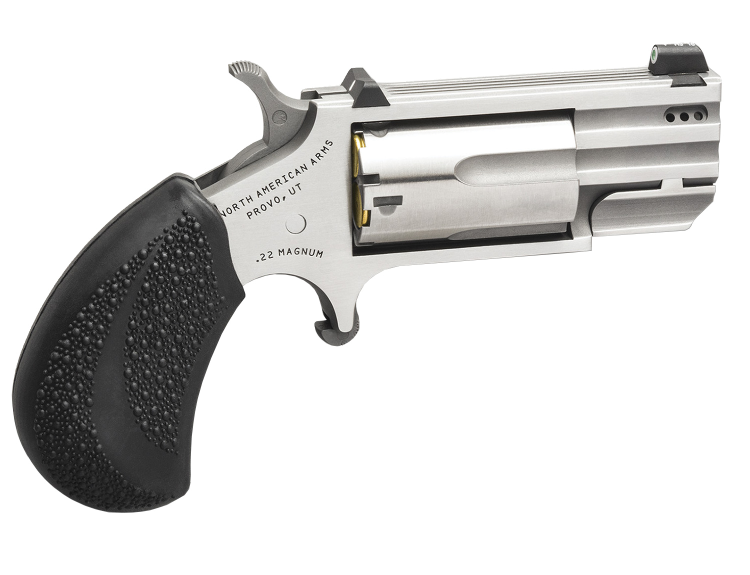 NAA Pug 22 WMR 1" 5rd Ported Mini Revolver w/ Tritium Dot - Stainless