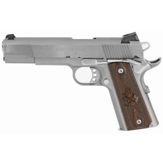 SPRINGFIELD ARMORY 1911 Loaded 45 ACP 5" 7rd Pistol - Stainless / Wood Grips
