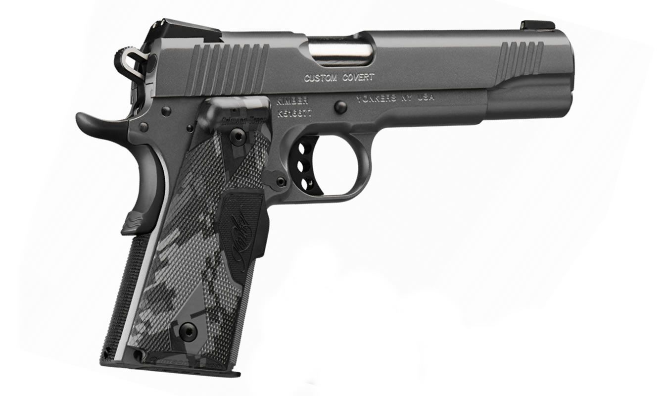 KIMBER Custom Covert 1911 45ACP 5" 7rd Pistol w/ Night Sights & Crimson Trace Lasergrips - Charcoal