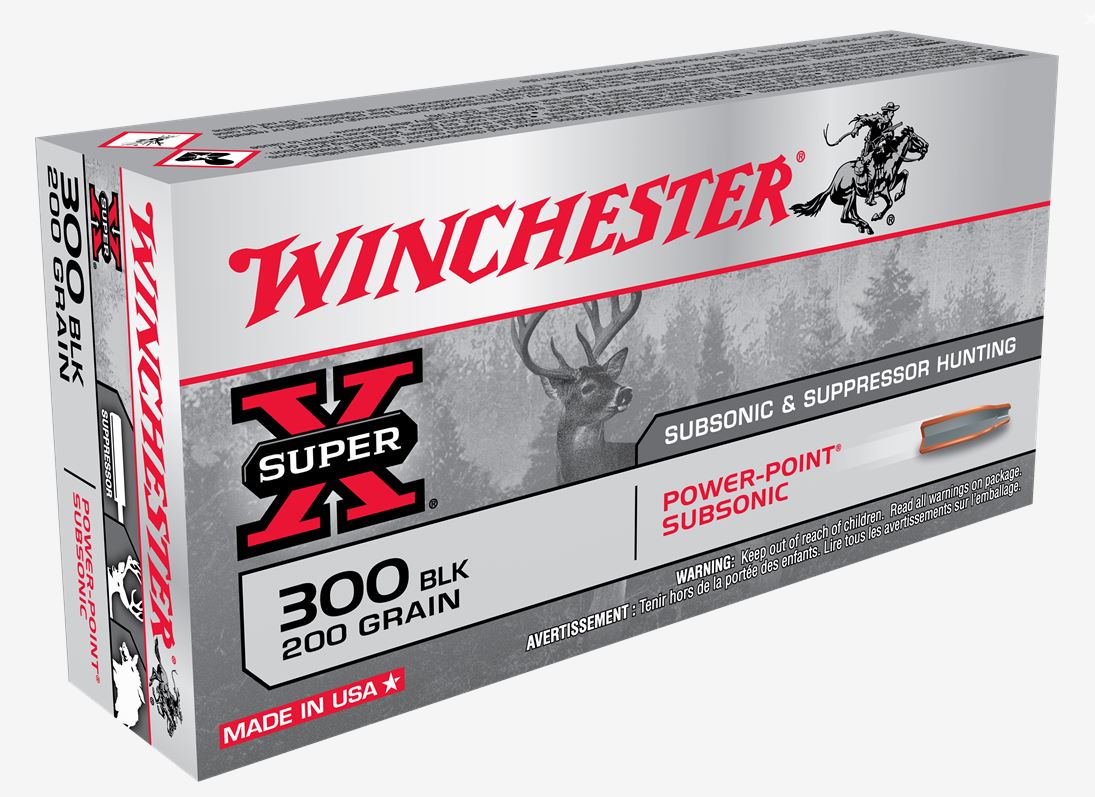 Winchester Repeating Arms Winchester Ammo X300BLKX Super X 300 AAC Blackout 200 GR Power Point Subsonic 20 Bx 10 Cs
