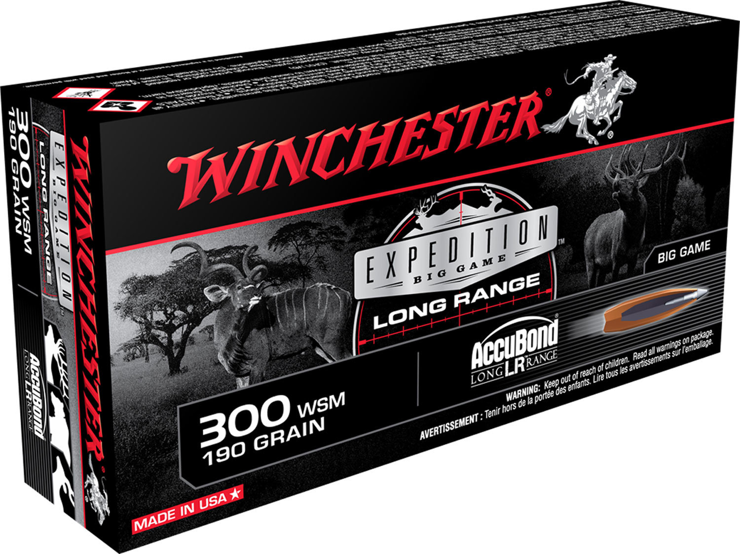 Winchester Repeating Arms Winchester Ammo S300SLR Expedition Big Game Long Range 300 WSM 190 GR Accubond LR 20 Bx 10 Cs