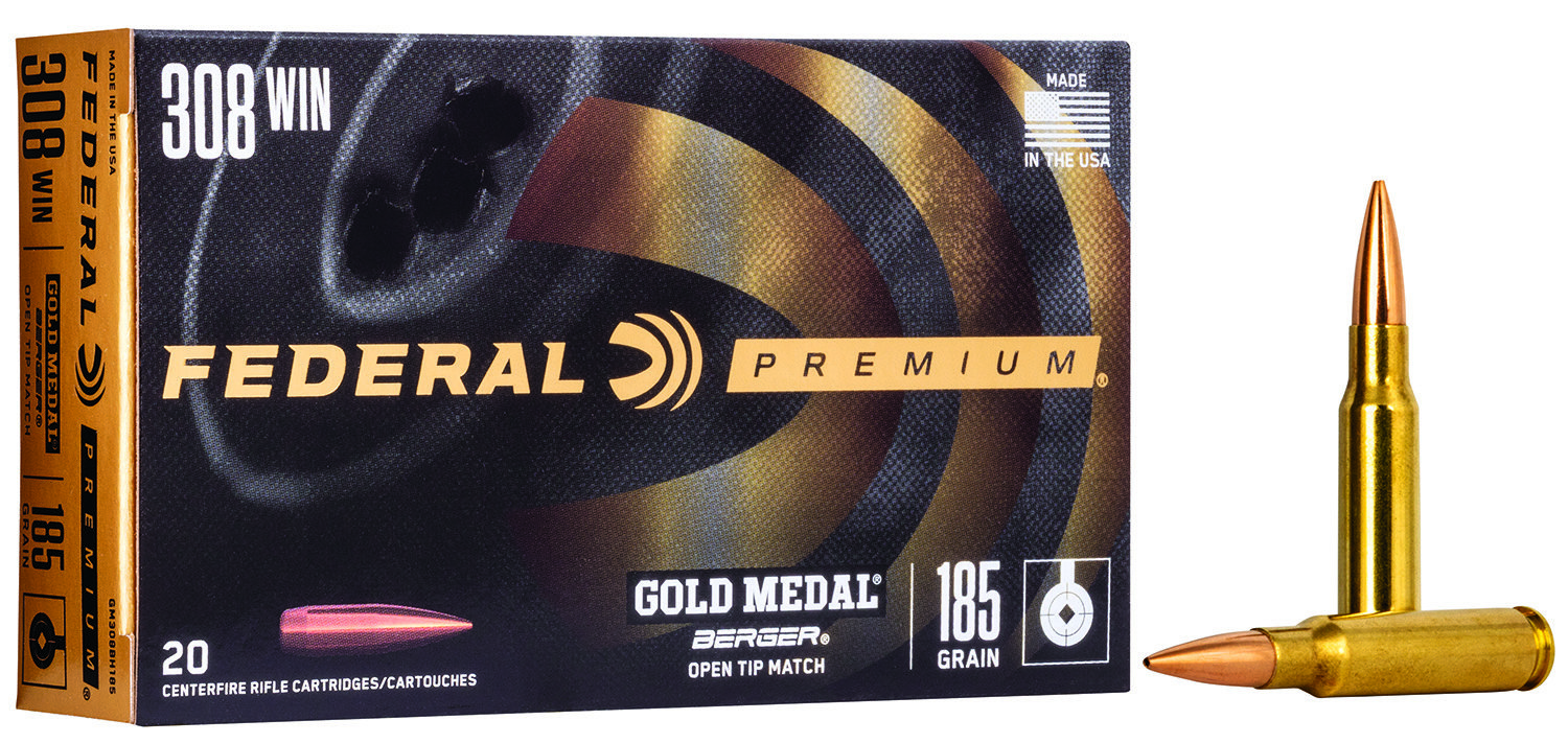 Federal FEDERAL AMMO Premium Gold Medal 308 WIN 185gr Berger Jugernaught Ammunition | 20 Rounds