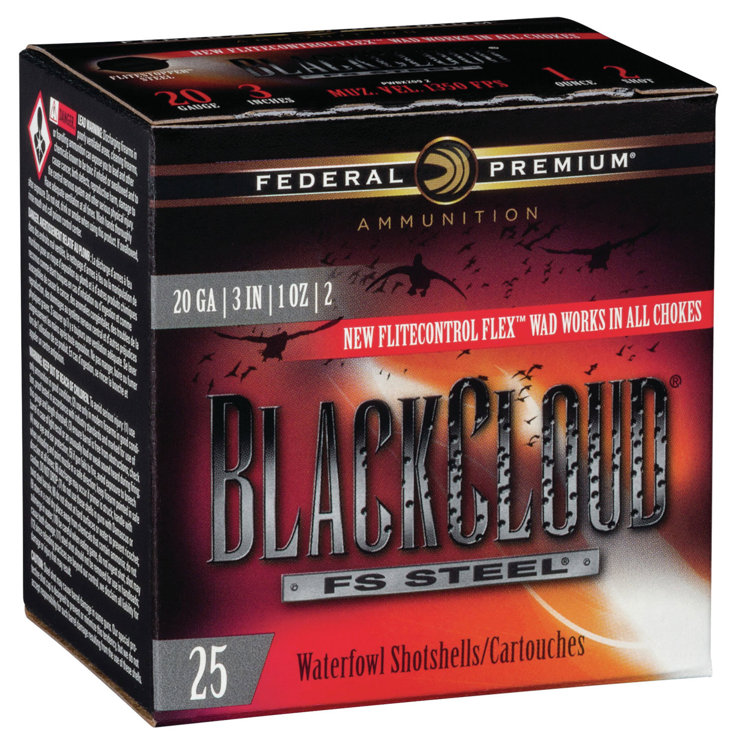 Federal FEDERAL AMMO 20Ga Black Cloud Wtrfwl 3" 1oz 2 25rd