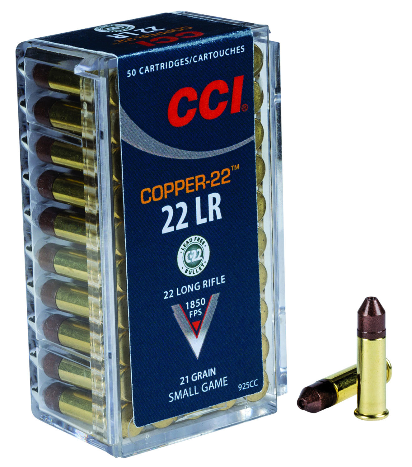 Cci CCI 925CC Copper 22 22 LR 21 GR Copper Hollow Point 50 Bx 100 Cs