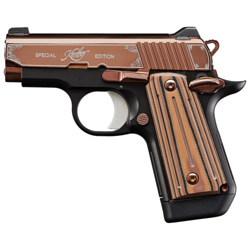 KIMBER Micro 1911 380ACP 275 7rd Pistol w Night Sights  Rose Gold  Black  G10 Grips