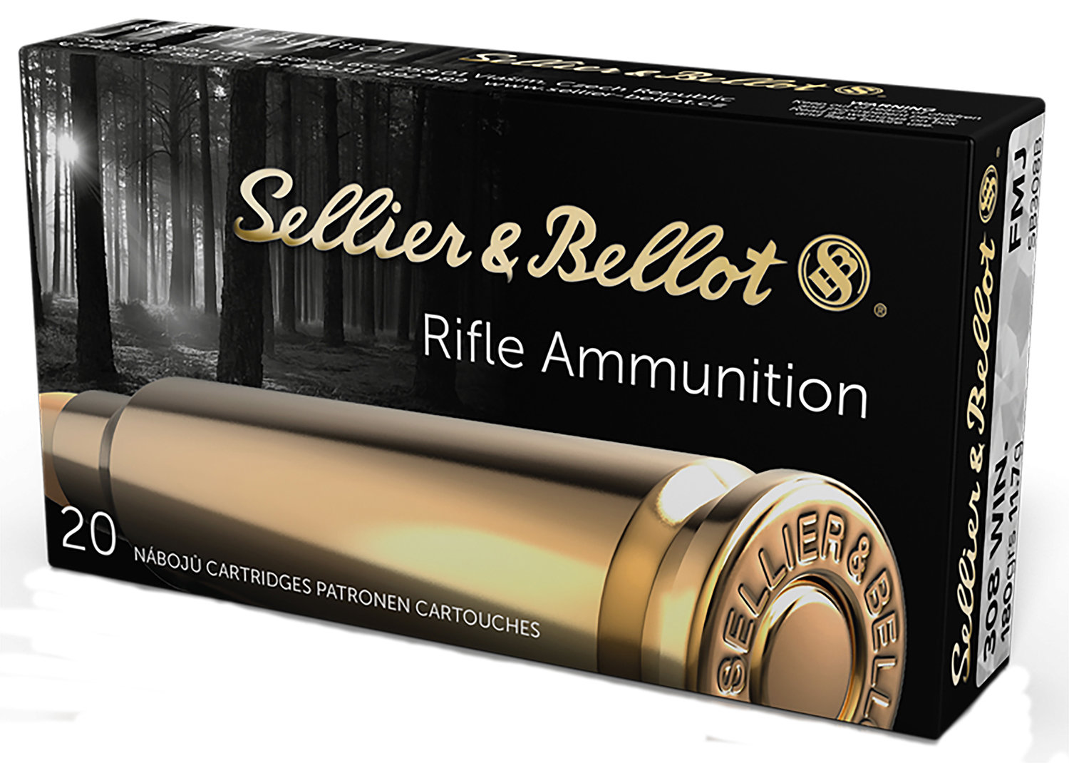S&B AMMO .308 WINCHESTER 180GR. FMJ 20-PACK