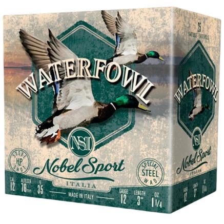 Nobel Sport Italia NOBEL AMMO 12Ga 3" Steel Waterfowl 2Shot 1-1/4oz 25rd