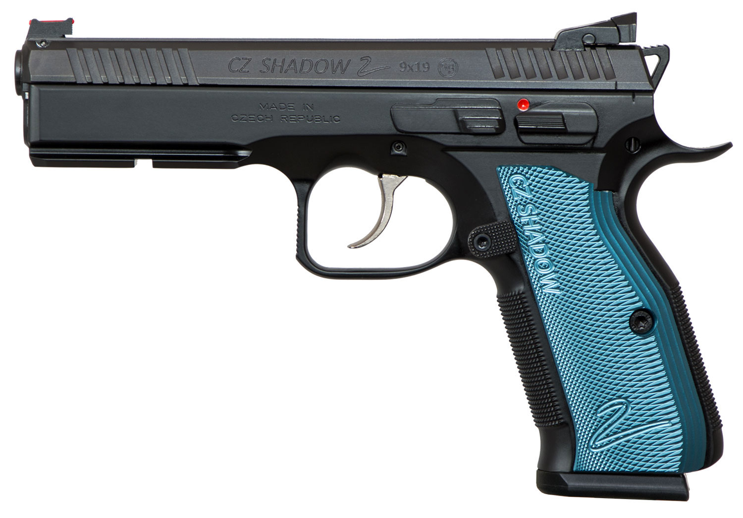 CZ-USA Shadow 2 9mm 4.9" 17rd Pistol - Black w/ Blue Grips