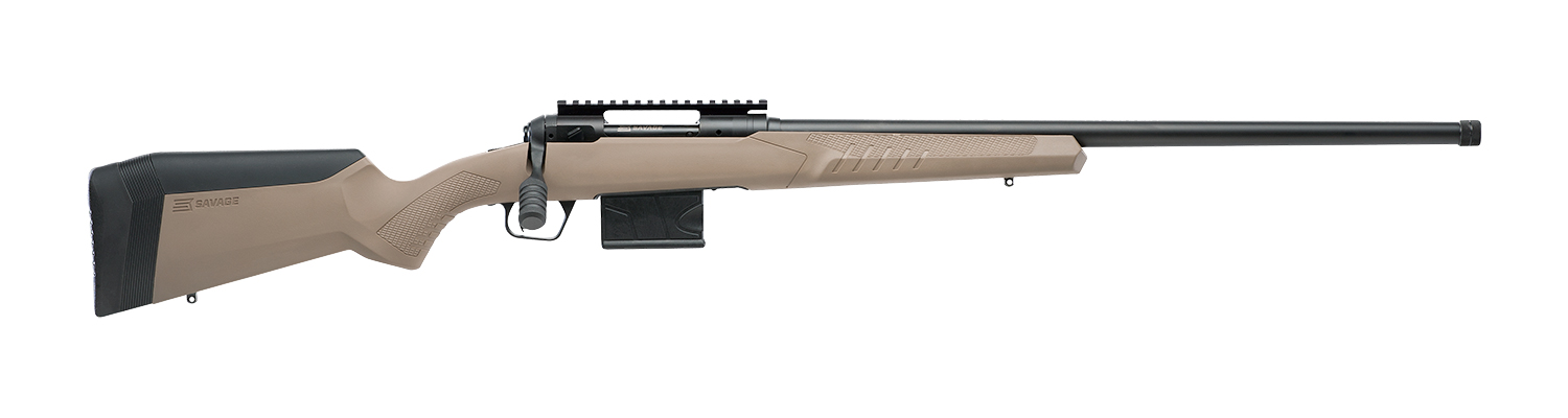 SAVAGE ARMS 110 Tactical Desert 6.5 Creedmoor 24" 10rd Bolt Rifle w/ Threaded Barrel - FDE / Black