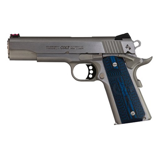 COLT Competition 45 ACP 5 8rd Pistol w National Match Barrel  Stainless w Blue Grips