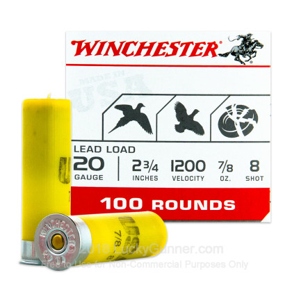 Winchester WINCHESTER AMMO 20Ga USA Super Target 2-3/4" 8 100 Rd ShotShells
