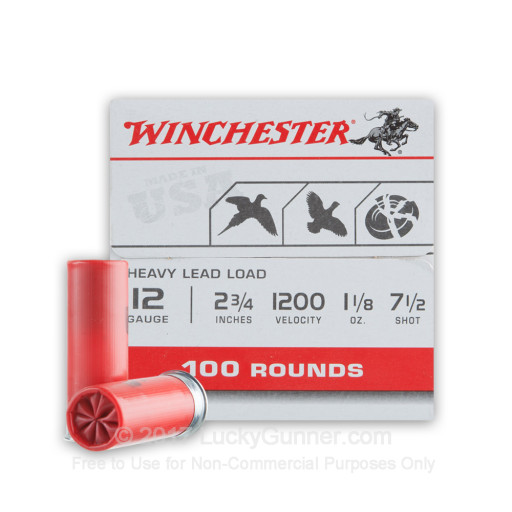Winchester WINCHESTER AMMO 12Ga Heave Lead Load 2-3/4" 7.5Shot 100rd