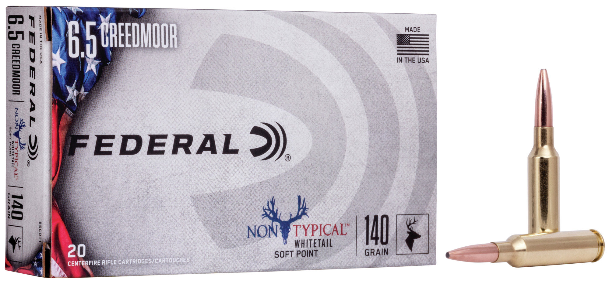 Federal Federal 65CDT1 Non Typical 6.5 Creedmoor 140 GR Non Typical Soft Point SP 20 Bx 10 Cs
