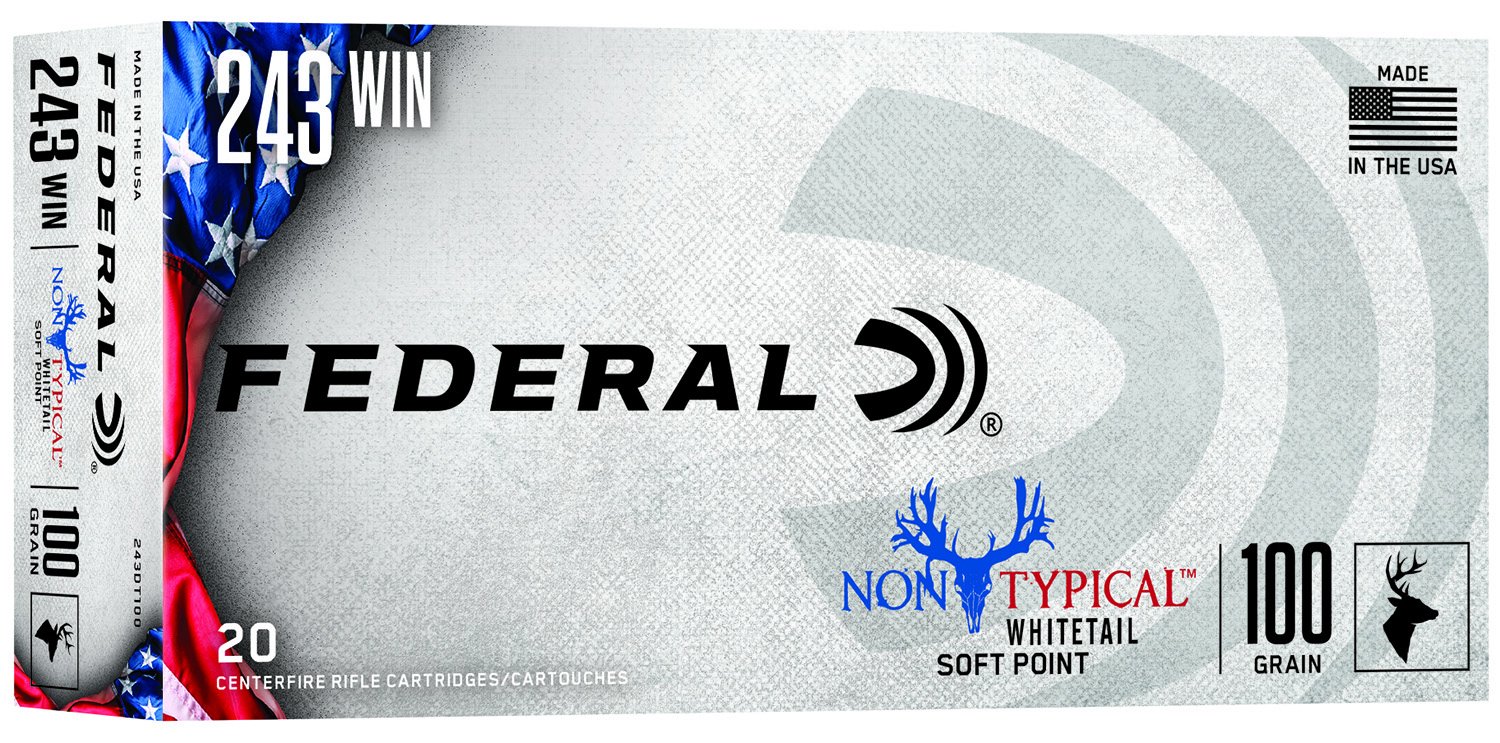 Federal Federal 243DT100 Non Typical 243 Winchester 100 GR Non Typical Soft Point SP 20 Bx 10 Cs