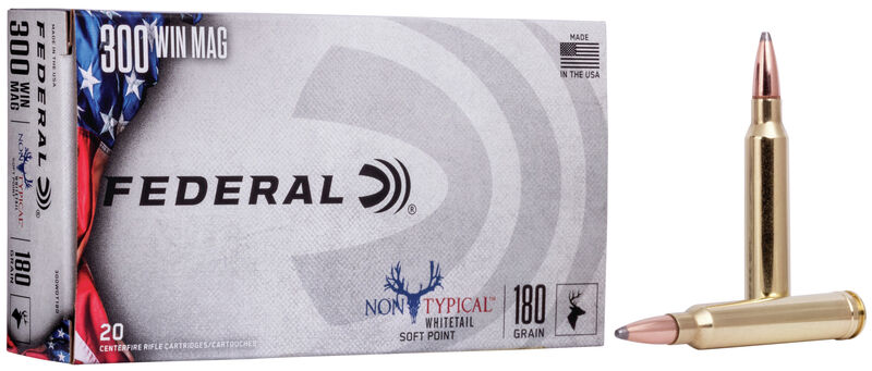 Federal Federal 300Wdt180 Non Typical 300 Win Mag 180 GR Non Typical Soft Point SP 20 Bx 10 Cs