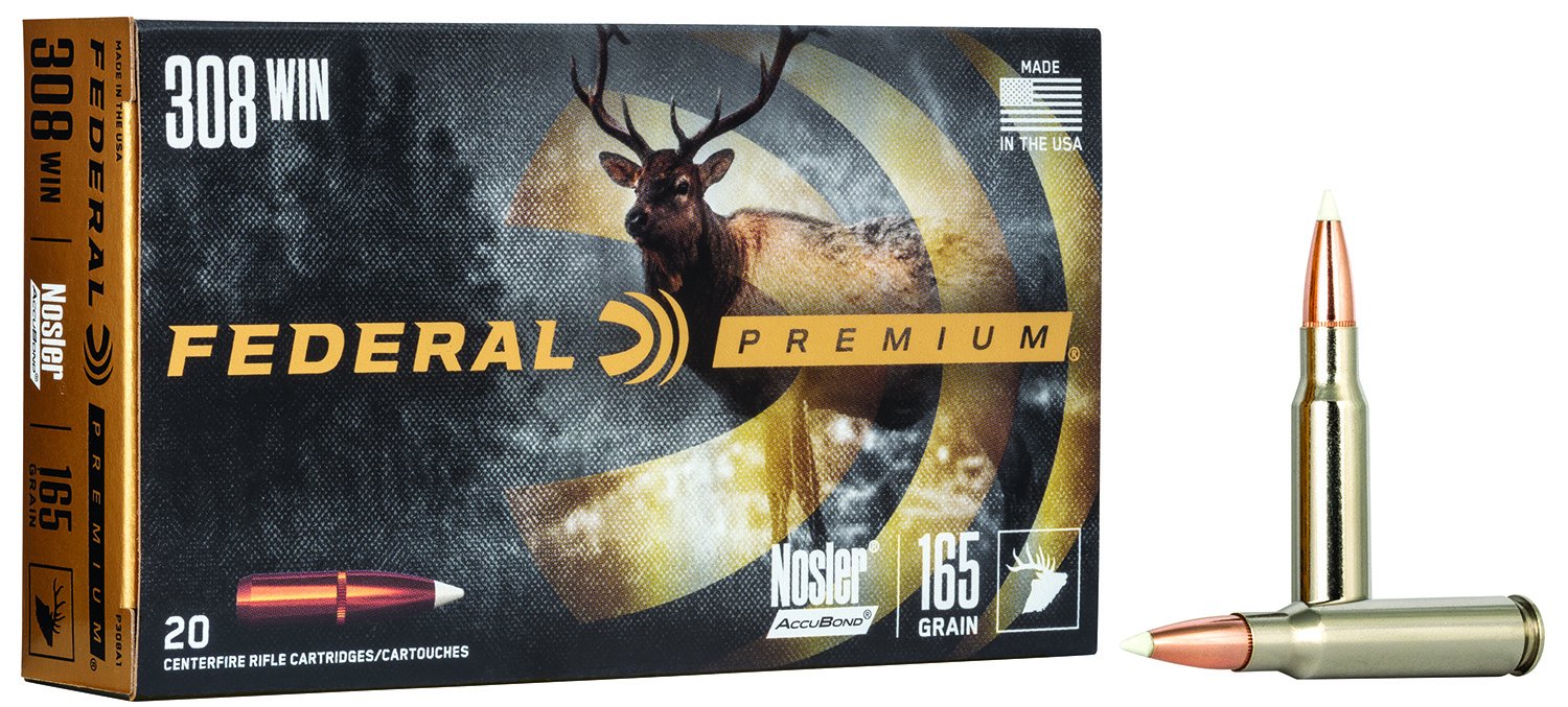 Federal Federal P308A1 Premium 308 Win 165 GR Nosler Accubond Ab 20 Bx 10 Cs