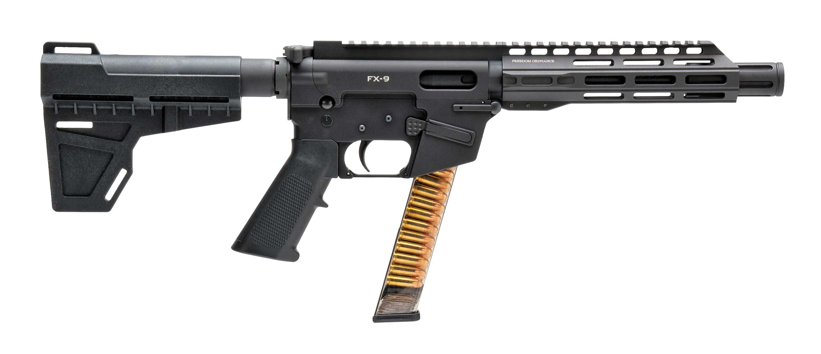 FREEDOM ORDNANCE FX9P 9mm 8.25" 31rd Pistol w/ KAK Blade Stabilizer | Black