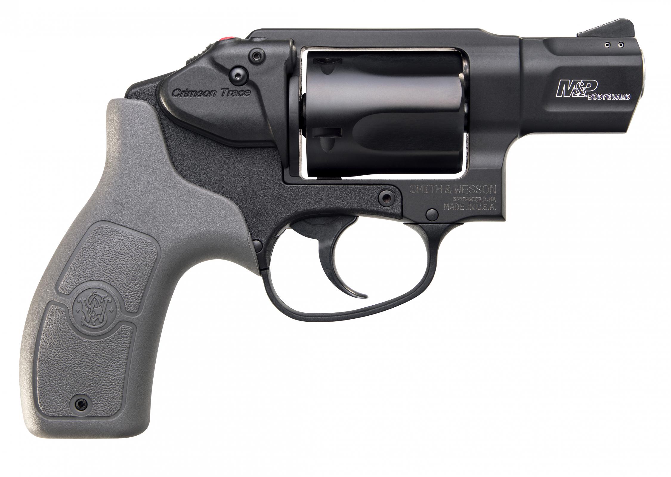 Smith & Wesson M&P Bodyguard w/Crimson Trace Laser DAO 38 Special 1.8″ 5-Shot Black/Gray Grips 12056