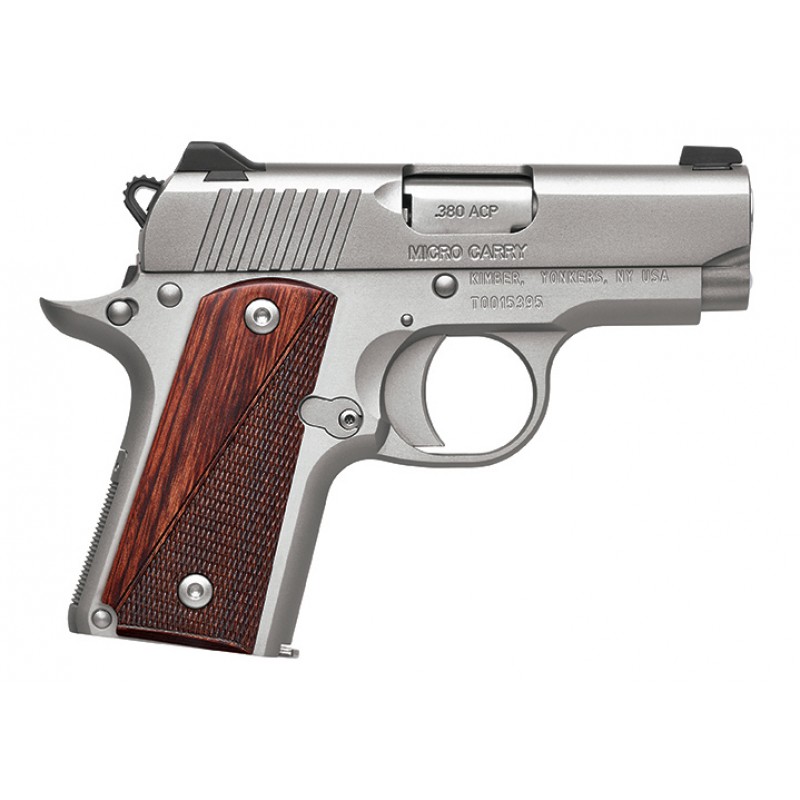 KIMBER Micro Carry 1911 380ACP 2.75" 7rd Pistol w/ Night Sights - Stainless / Rosewood Grips